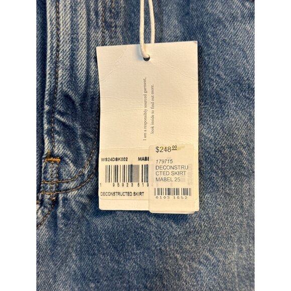 NWT Frame Deconstructed Denim Skirt Color Mabel Size 25 - Picture 2 of 4